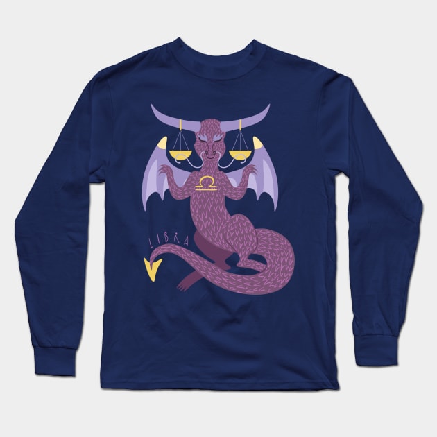 Libra Dragon Long Sleeve T-Shirt by LexaStrong